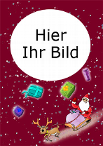 Weihnachtsfotokarte mit Rentier, rot, A4 hoch